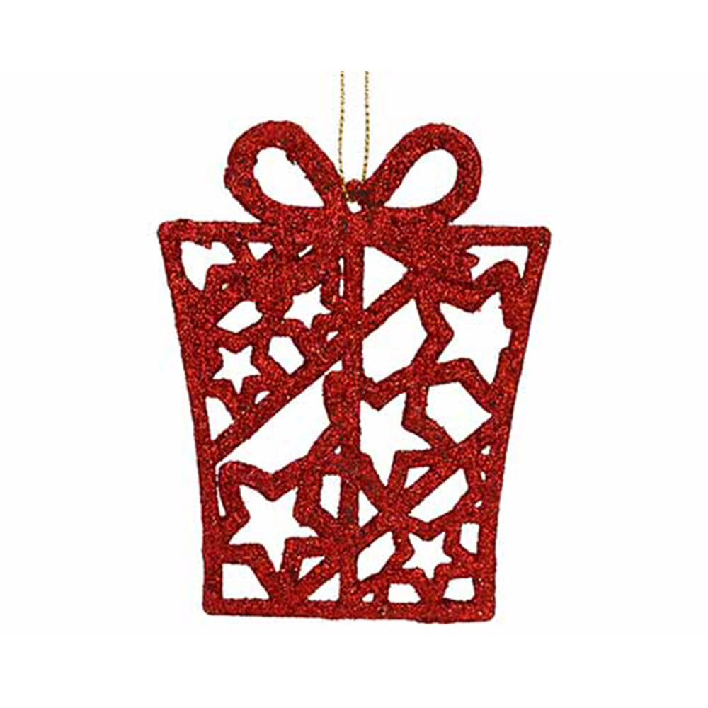 X1ST PENDENTIF CADEAU PAILLETTES ROUGE PLASTIQUE
