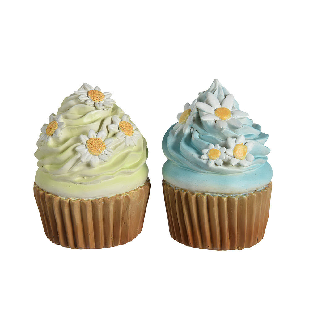 X1PC CUPCAKE YELLOW/BLUE 9CM