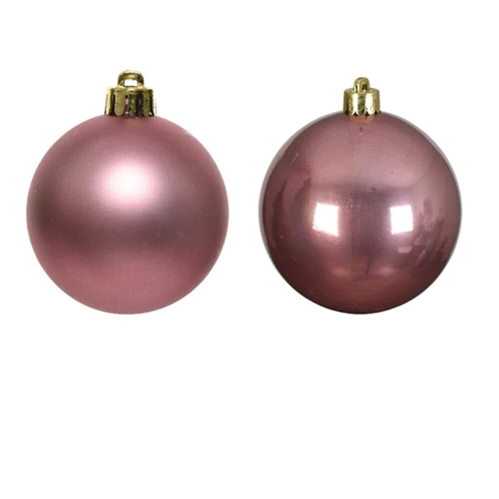 X24PC MINI BAUBLES PINK VELVET 2,5CM