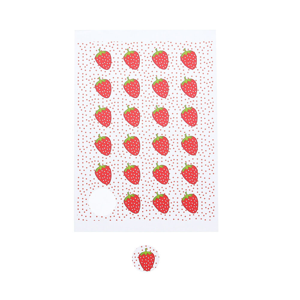 X120PCS AUTOCOLLANTS 4CM STRAWBERRY