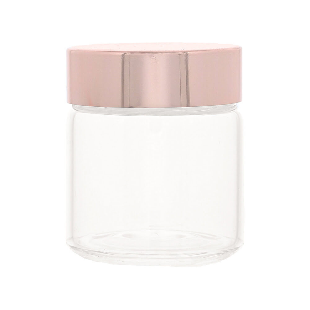 X24ST GLASS JAR WITH ROSE GOLD LID LOW
