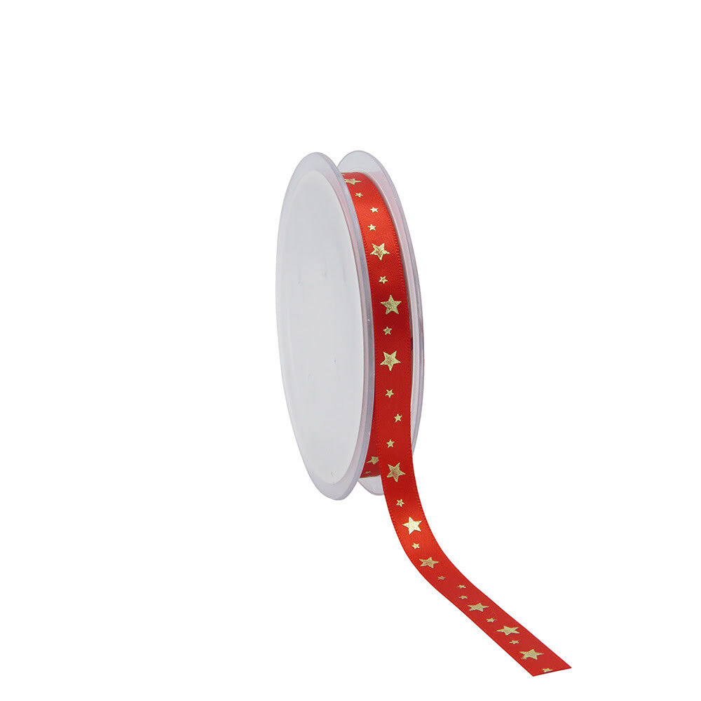 X1PC RIBBON LITTLE STARS ON RED 10MMX25M