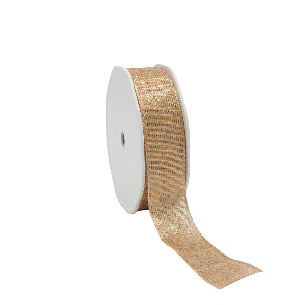 X1PC RIBBON METALLIC LUREX GLAMOROUS COPPER 25MMX20M