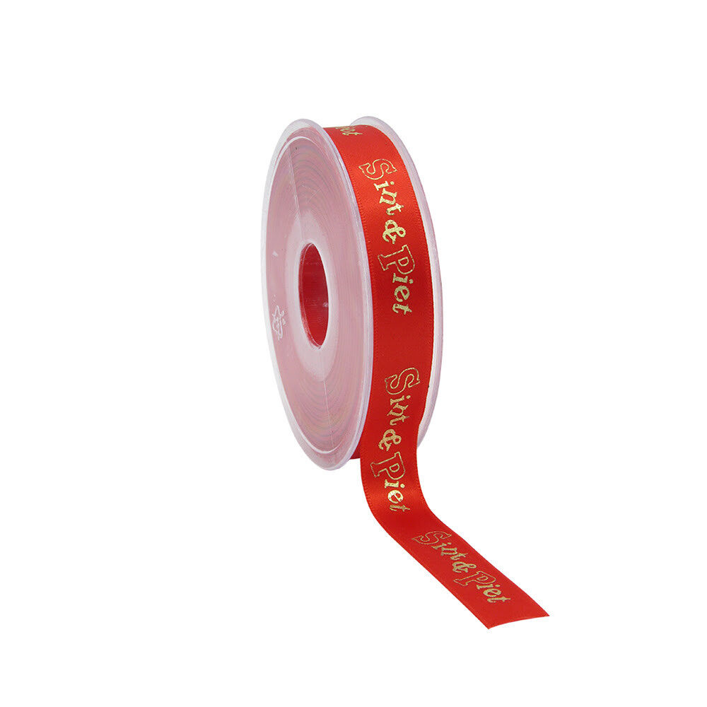 X1PC RIBBON "SINT EN PIET " RED 15MMX25M