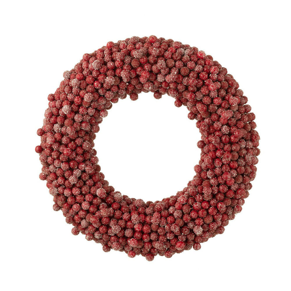 X1PC WREATH ROUND BERRIES RED