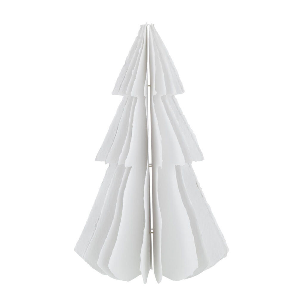 X1PC CHRISTMAS TREE COT MACHE  LARGE WHITE