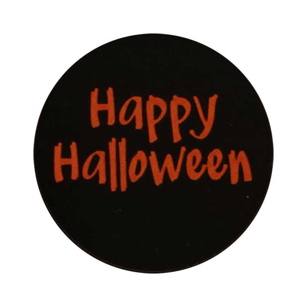 X120PCS STICKERS HAPPY HALLOWEEN 4CM BLACK - ORANGE