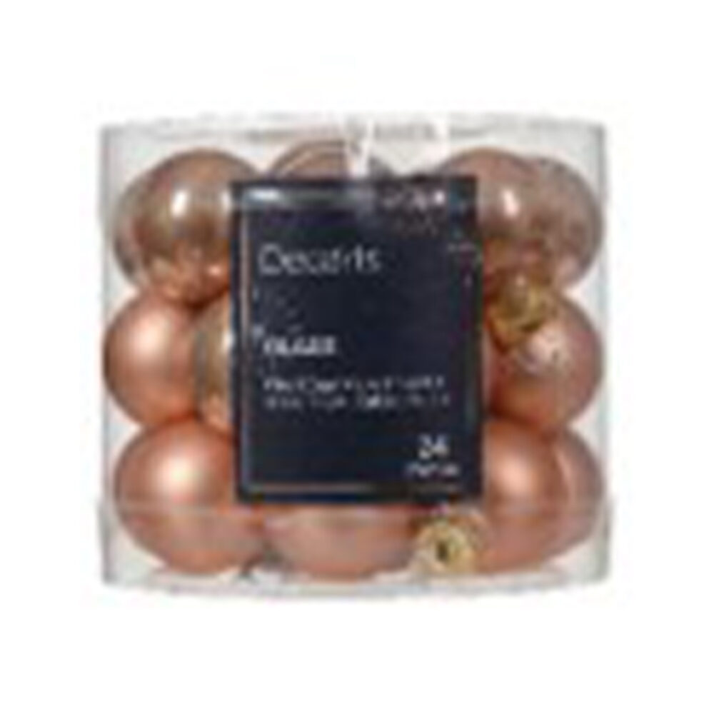 X24PCS CHRISTMAS BALL SPARKLING ROSE  2,5CM