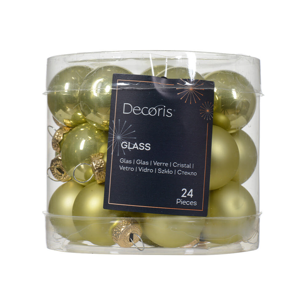 X24PCS CHRISTMAS BALL PISTACHE 2,5CM