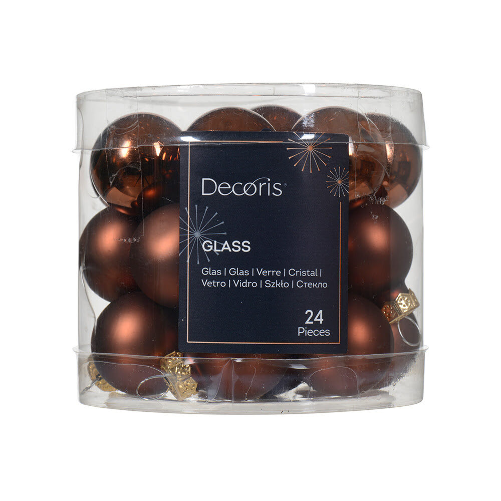 X24PCS CHRISTMAS BALL ESPRESSO 2,5CM