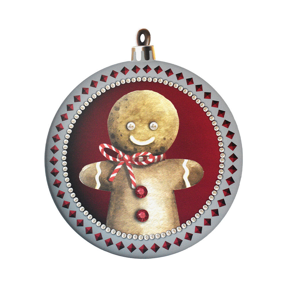 X1PC RUBY BALL GINGERBREAD 32CM
