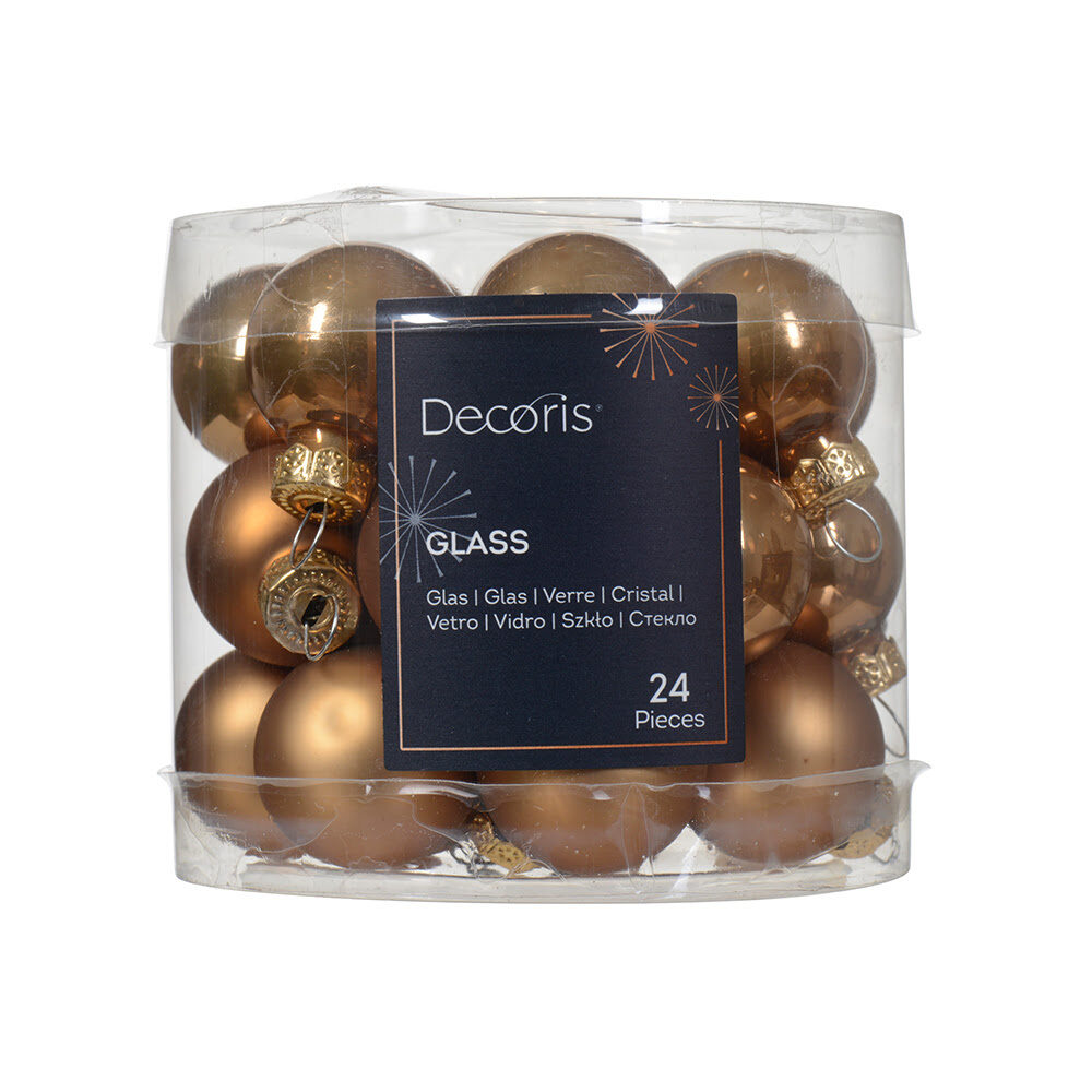 X24PC CHRISTMAS BALL GINGER BROWN 2,5CM