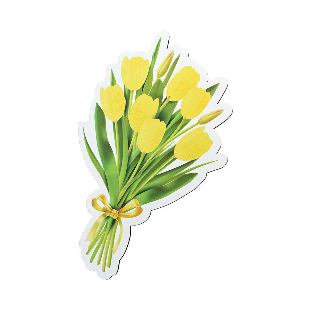 X2PCS TULIPS DECOR JAUNE 29X42CM
