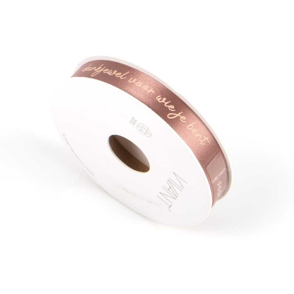 X1ST RIBBON "DANKJEWEL VOOR WIE JE BENT " 15MM PINK