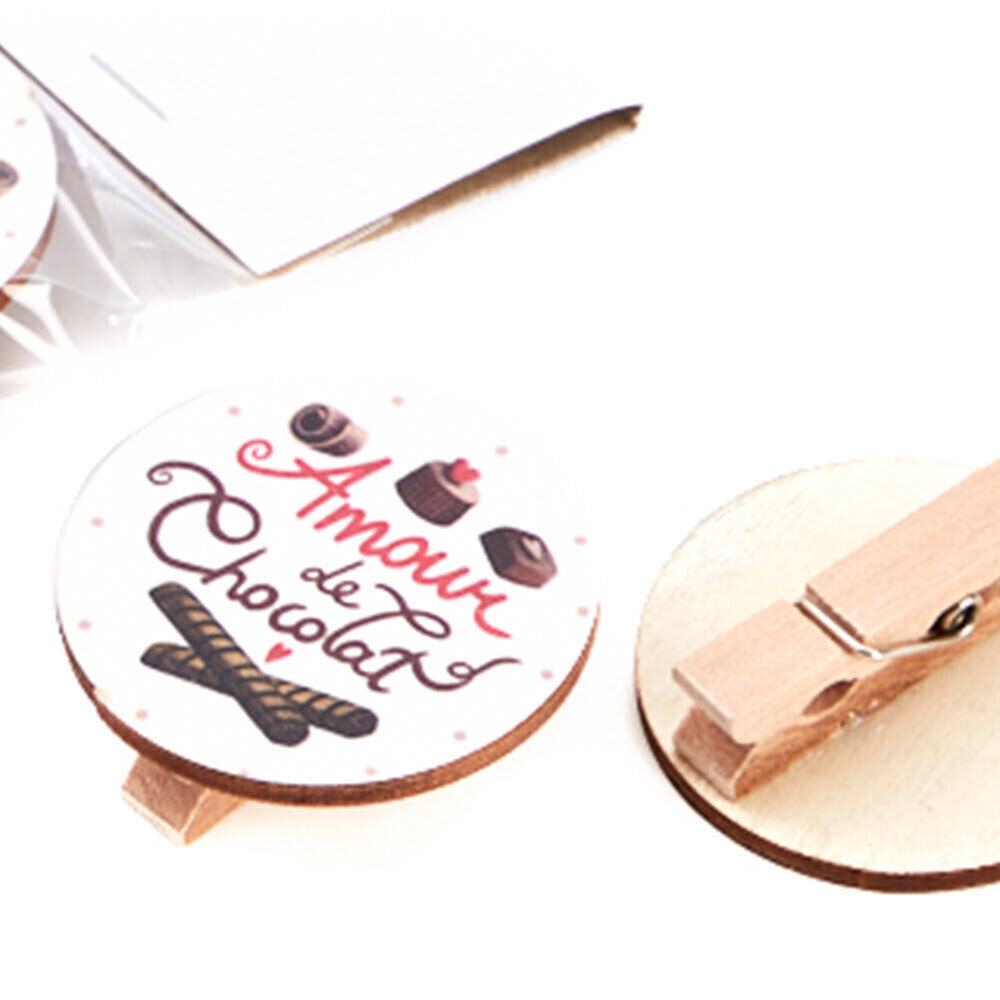 X6ST HOUTEN KNIJPER AMOUR DE CHOCOLAT 4CM