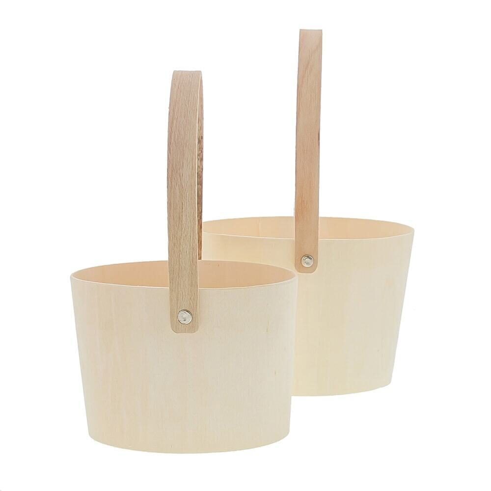 X2PCS BUCKET IN WOOD OVAL