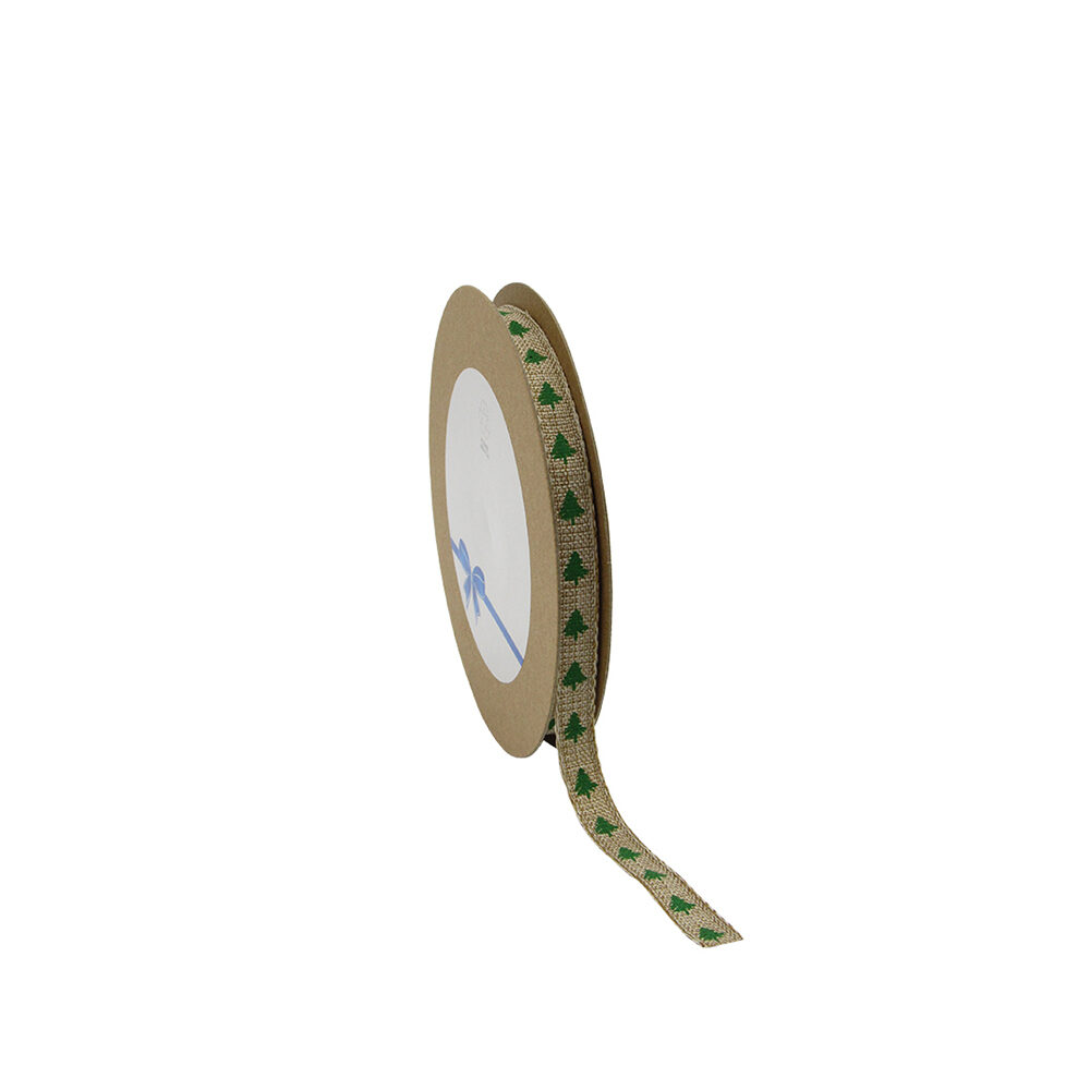 X1PC RIBBON BURLAP CHRISTMAS TREE 15MX10MM