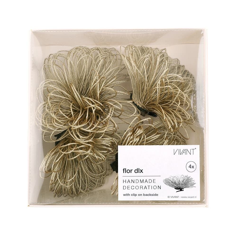 X4PCS CLIP FLOR GOLD 9CM
