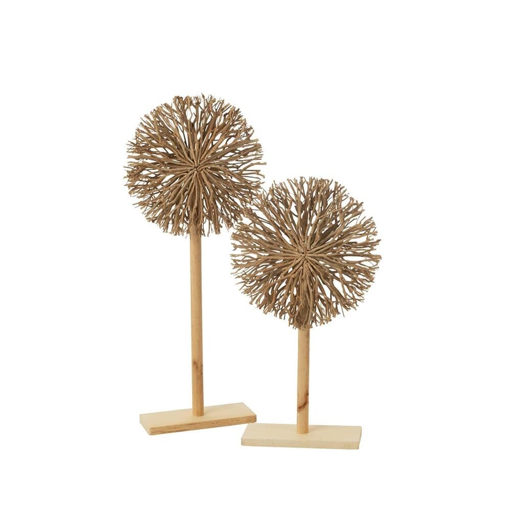 X2PCS DECO ON STAND IN WOOD 50X16X120CM