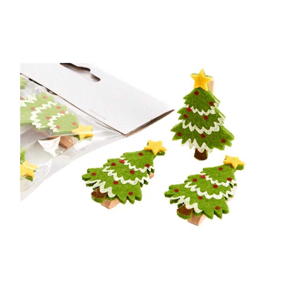 X6PCS PINCER SAPIN DE NOËL 5,5CM