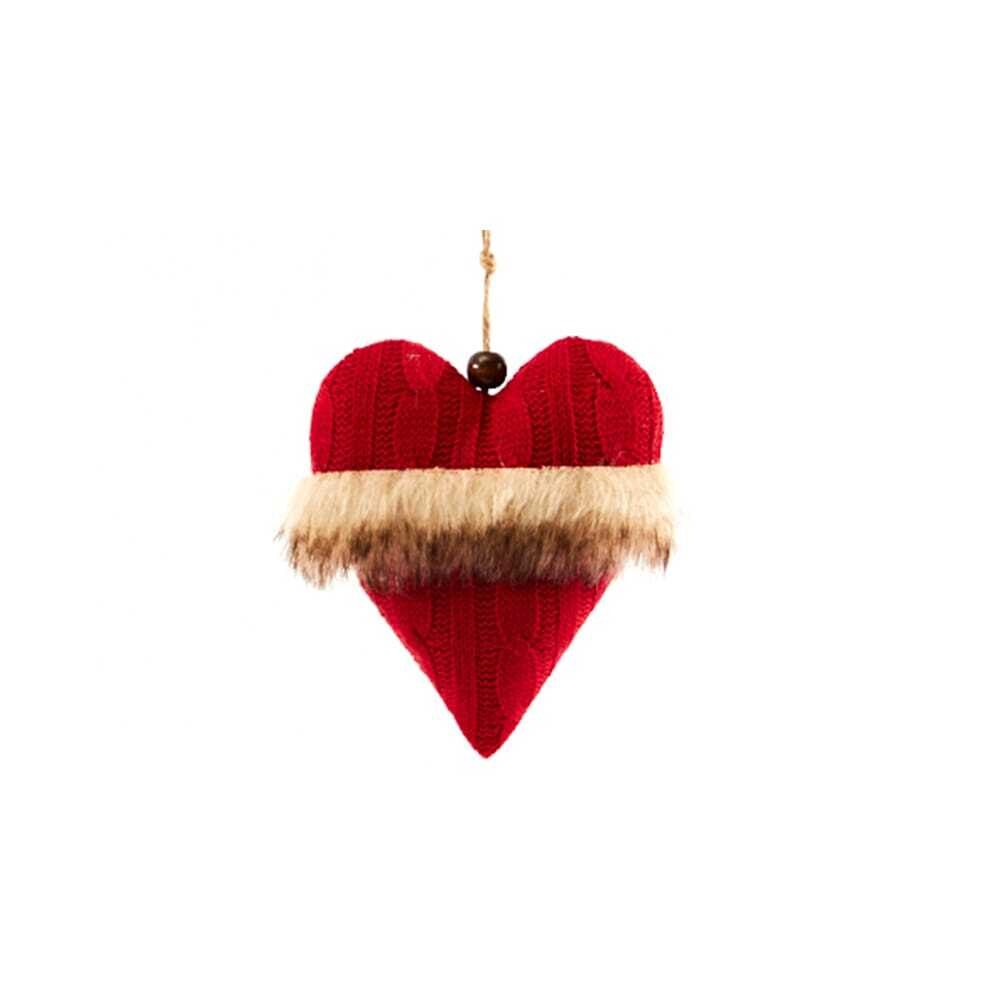 X1PC PENDANT COEUR RED WHIT PLUSH H15CM