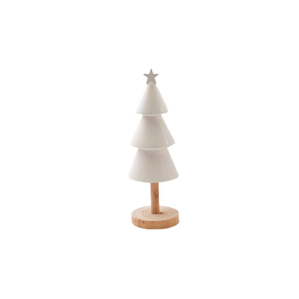 X1PC ARBRE BLANC SUR SOCLE EN BOIS H35CM