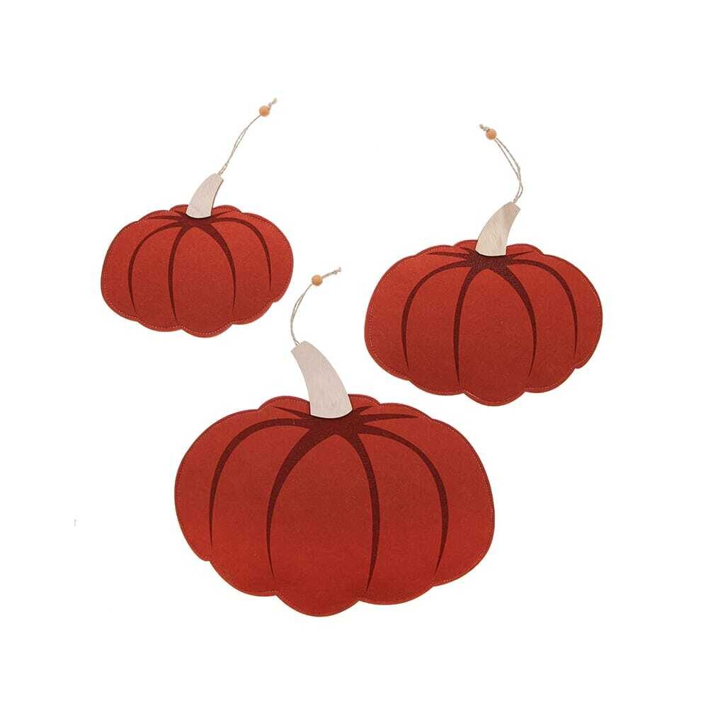 X3PCS PENDANT PUMPKIN RED 280X330X40MM