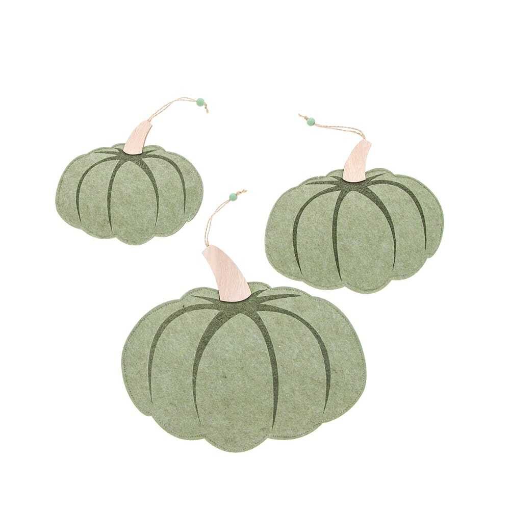 X3PCS PENDANT PUMPKIN GREEN 280X330X40MM