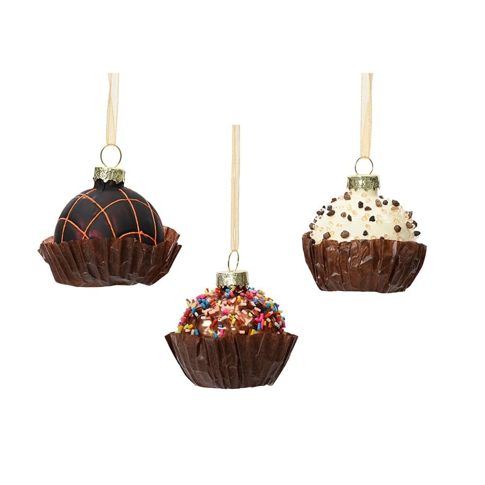 X1PC BOULE DE NOËL CUPCAKE 5CM