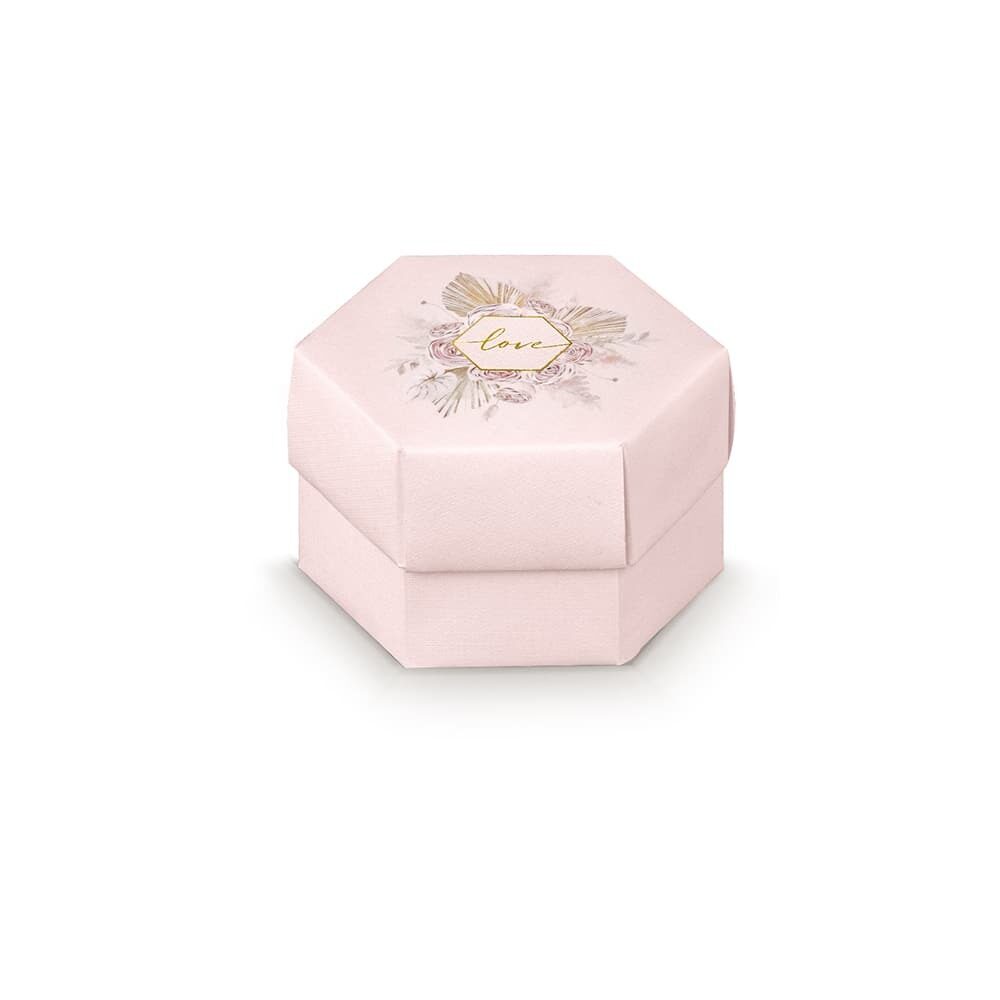 X10PCS BOITE PAMPAS ROSE 80 X 55 MM