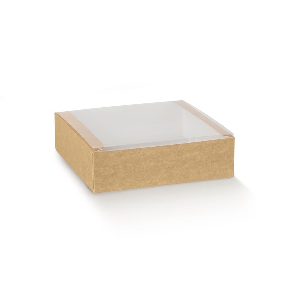 X1PC BOÎTE AVEC COUVERCLE PLEXI 19X19X7,5CM