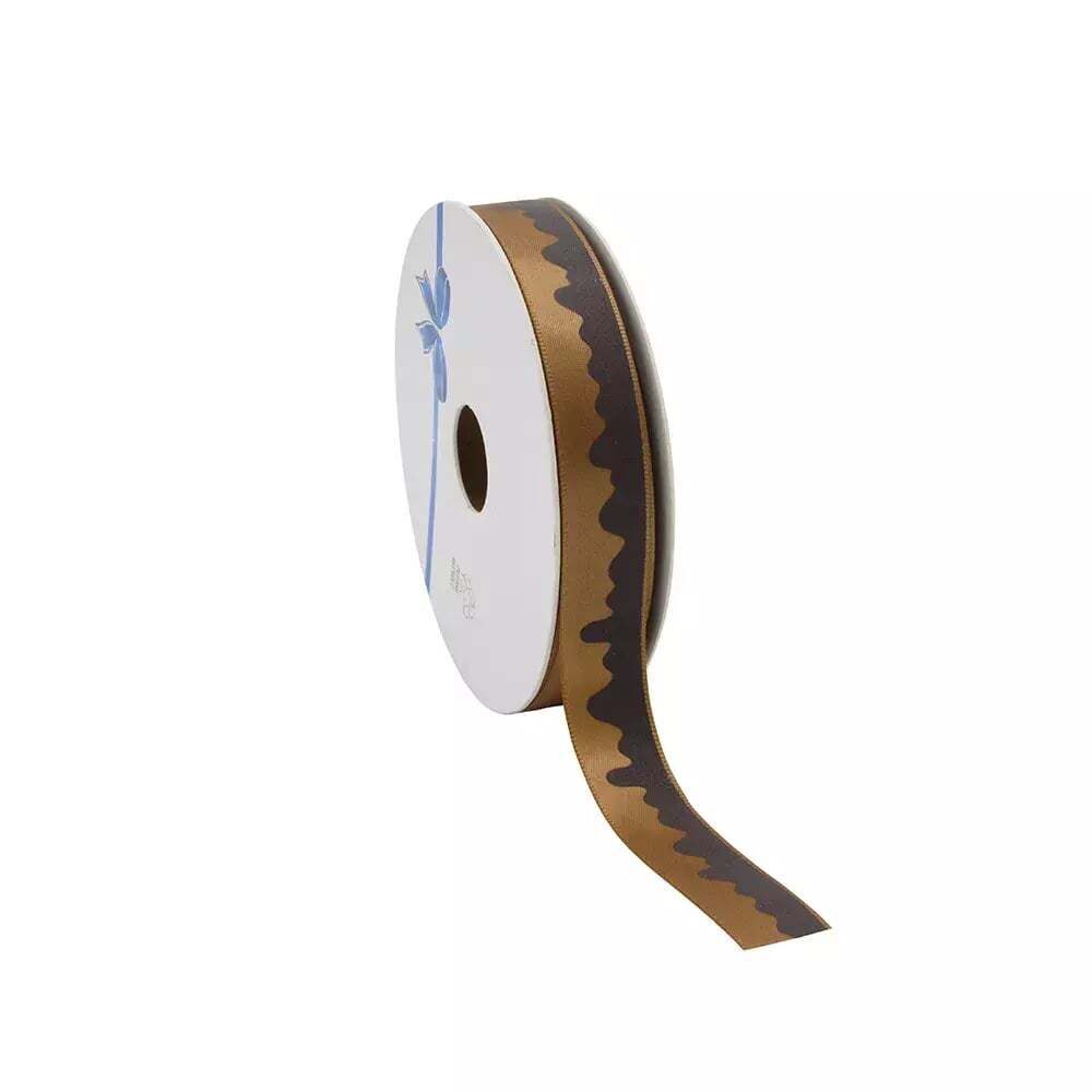 X1PC RUBAN "DRIPPING CHOCOLAT" BRUN 25MX15MM