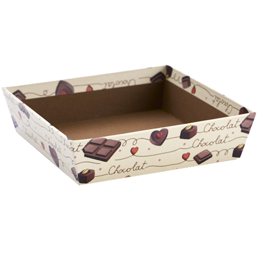 X1PC BOÎTE A CARTON CHOCOLAT 15X15XH4CM