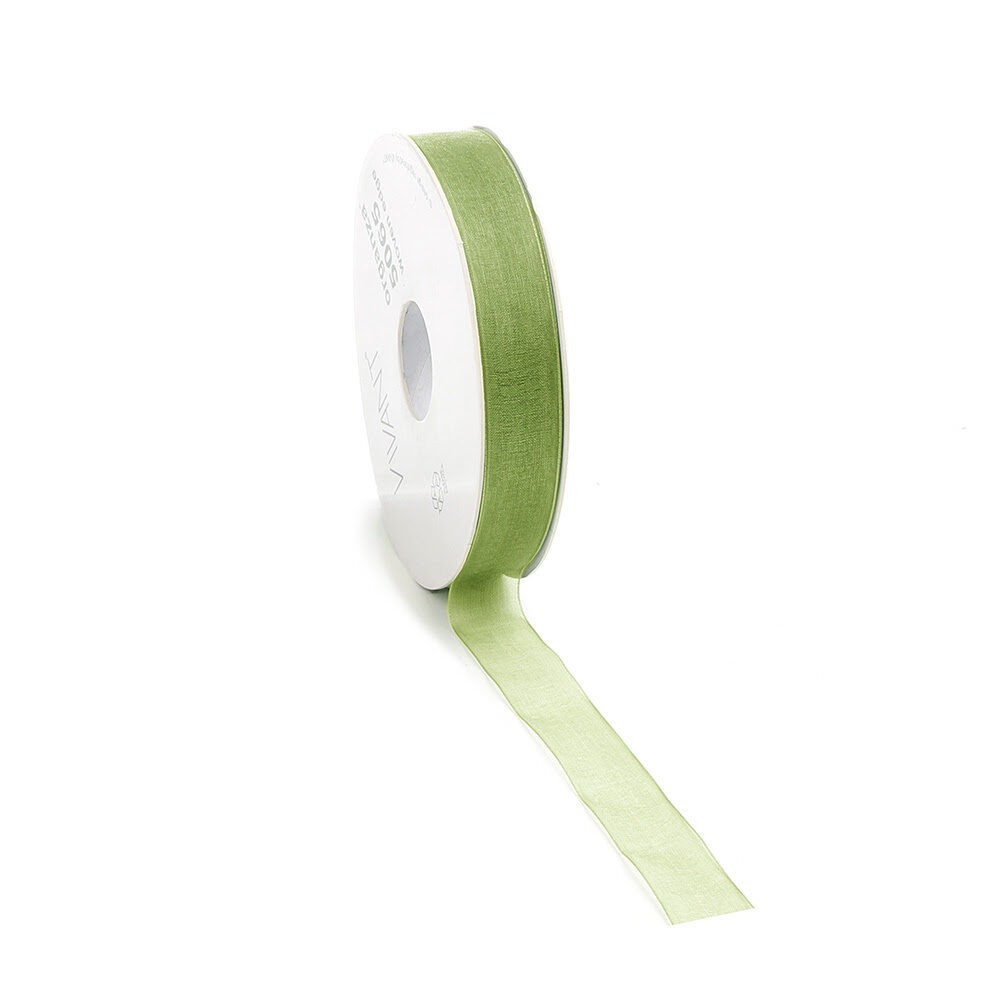 X1ST LINT ORGANZA FLUO GROEN 50MX15MM