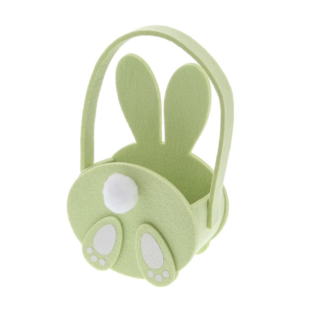 X1PC PANIER LAPIN POMPON VERT
