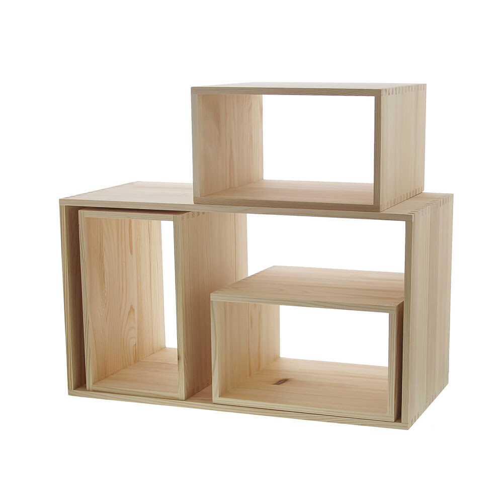 X4SET BOÎTE DE DECO BOIS 285X505X235MM