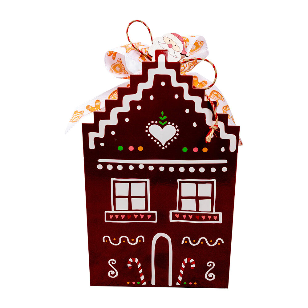 X1ST DOOS HUISJE BORDEAUX 18X8X21CM