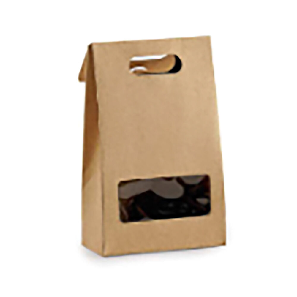 X1PC KRAFT BOX WITH WINDOW 12,5X6X19,5CM NR1