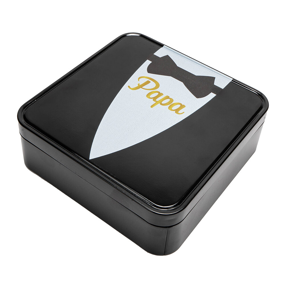 X1ST DOOS BLIK PAPA 13,2X13,2X4,5CM