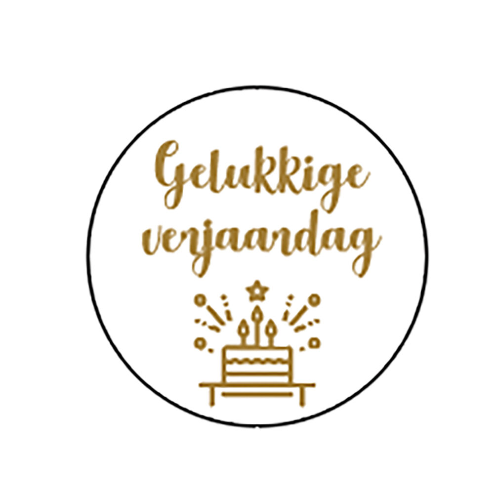 X120PCS STICKERS 4CM GELUKKIGE VERJAARDAG