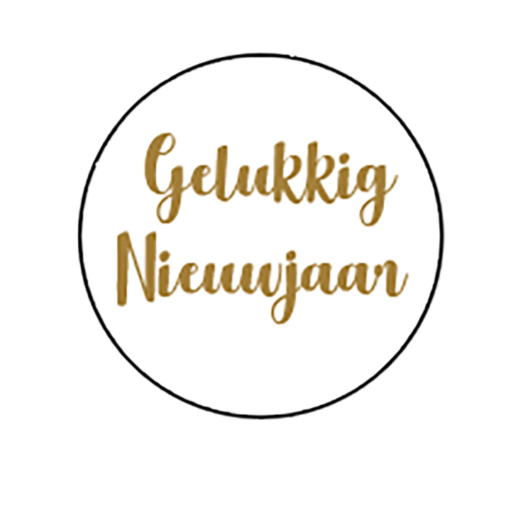 X120ST STICKER 4CM GELUKKIGE NIEUWJAAR