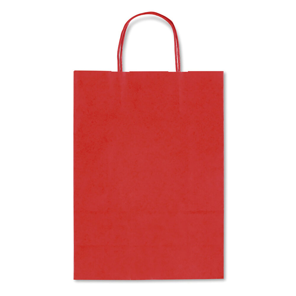 X25PCS BAG IN KRAFT RED 26X12X36CM