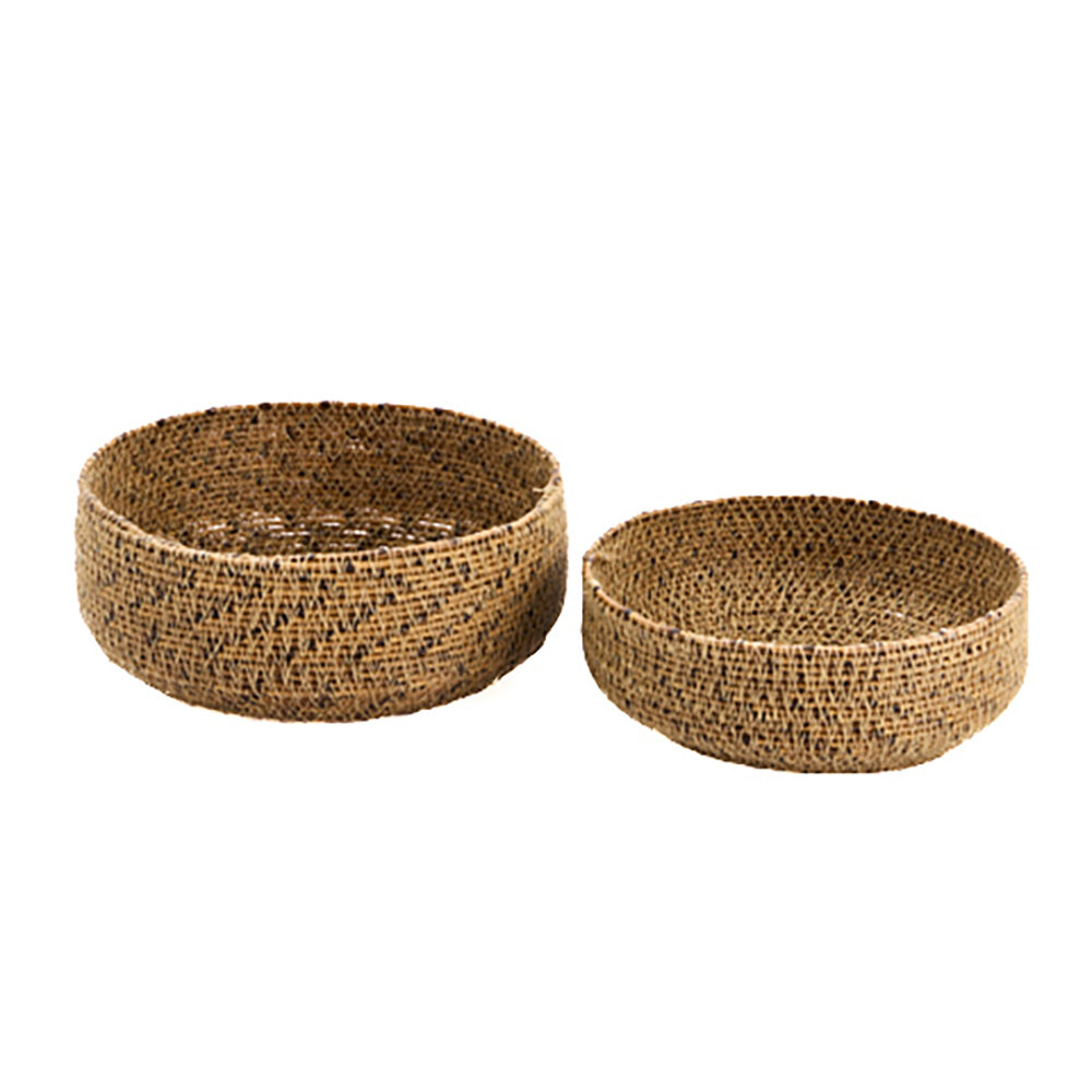 X2PCS BASKET ROND BROWN