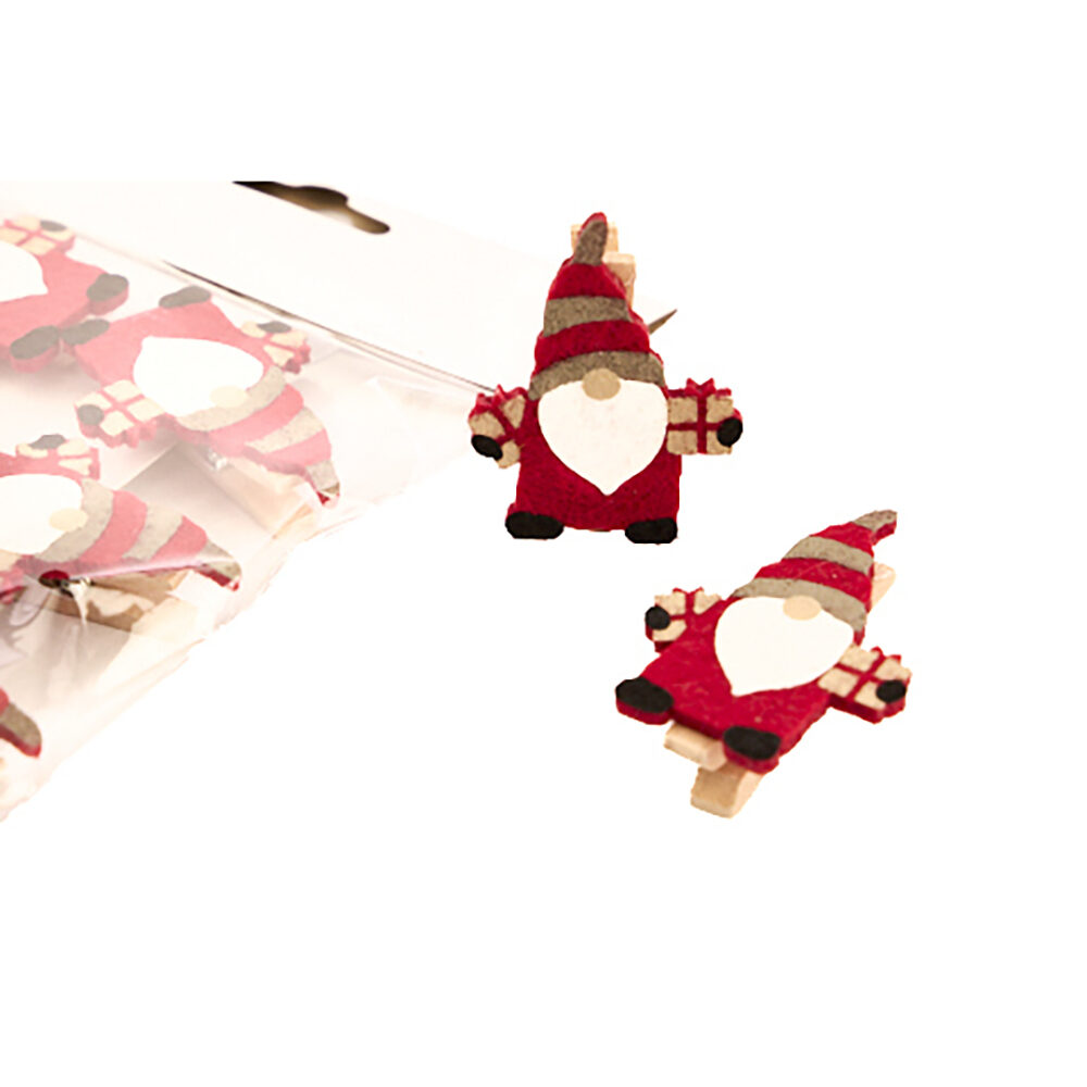 X6PCS CLIP GNOME RED