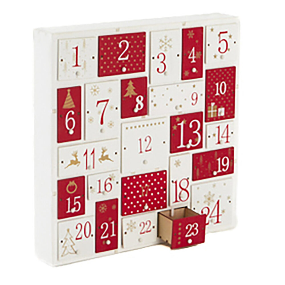 X1PC ADVENT CALENDAR WHITE RED