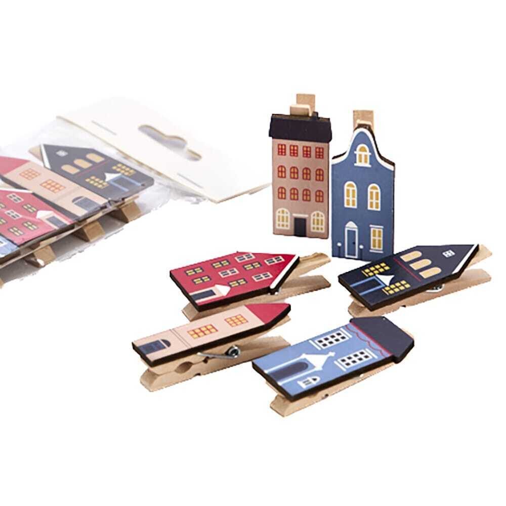 X6PCS CLIP BLUE HOUSES