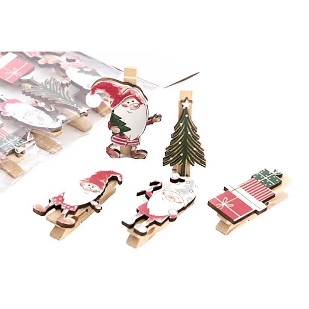 X10PCS CLIP GNOME RED WHITE GREEN