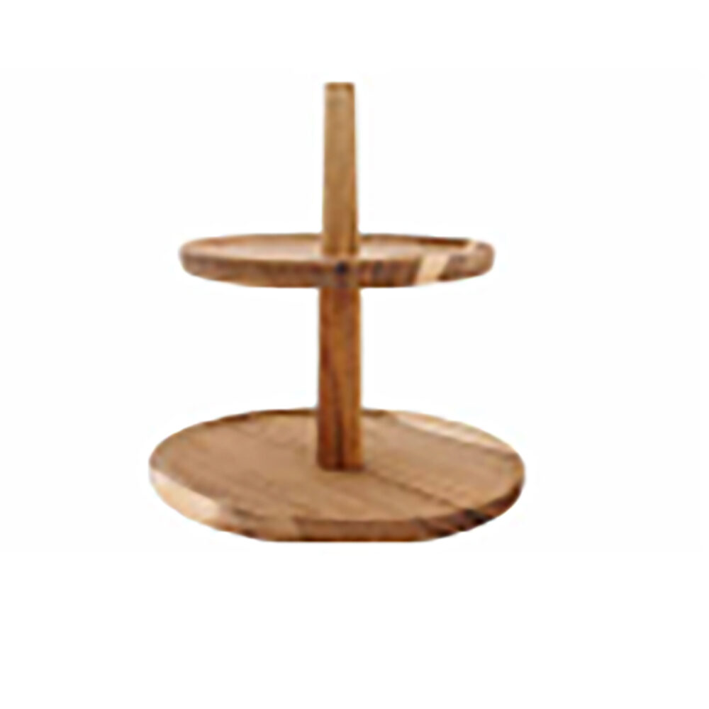 X1ST PLATEAU ROND 2 VERDIEPEN HOUT H24CM