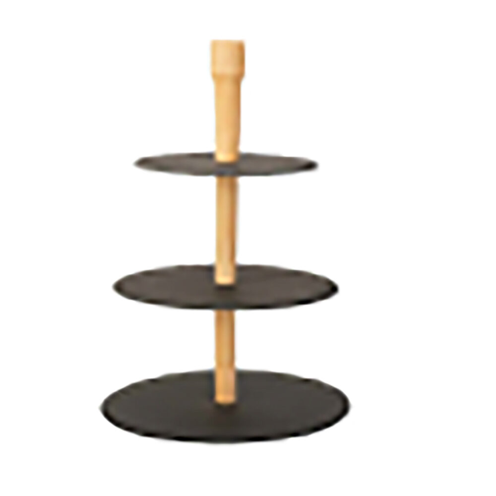 X1PC PLATEAU ROND 3 ETAGES NOIR H40CM