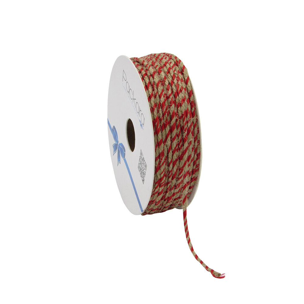 X1PC CORD JUTE RED 50MX2MM